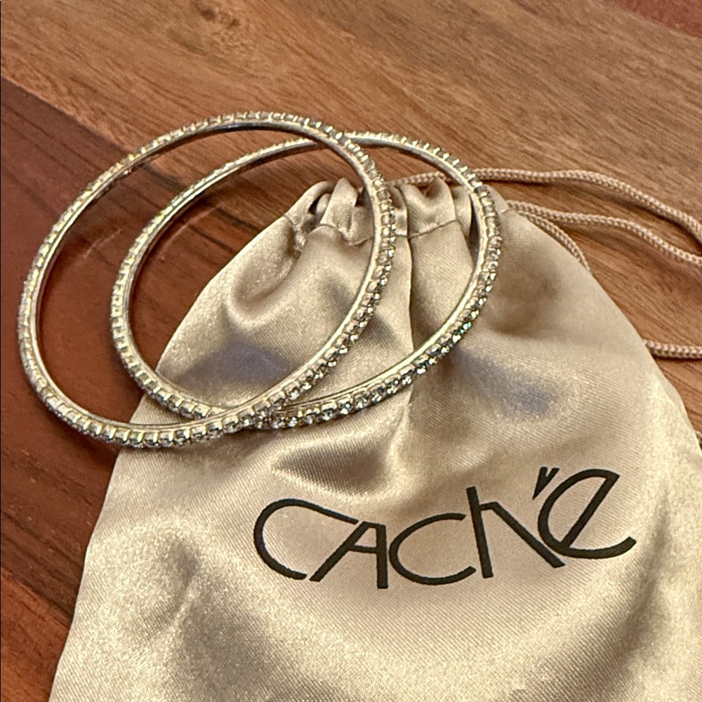 Cache Sparkling Silver Bangles - image 1